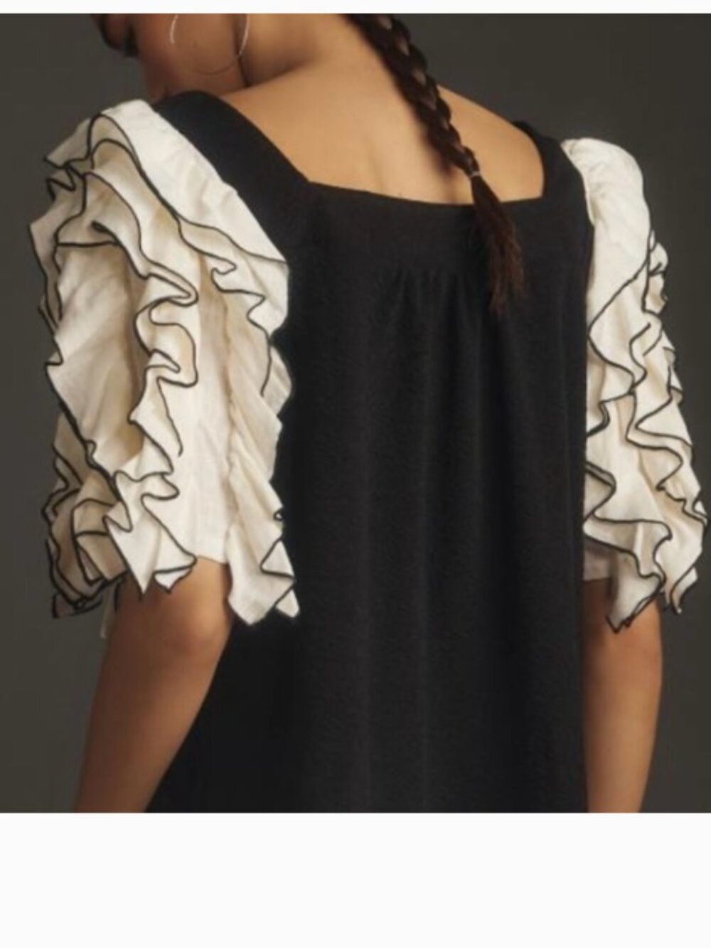 NWT Anthropologie Sunday in Brooklyn Square-Neck Ruffle Sleeve Babydoll TOp - Picture 3 of 5